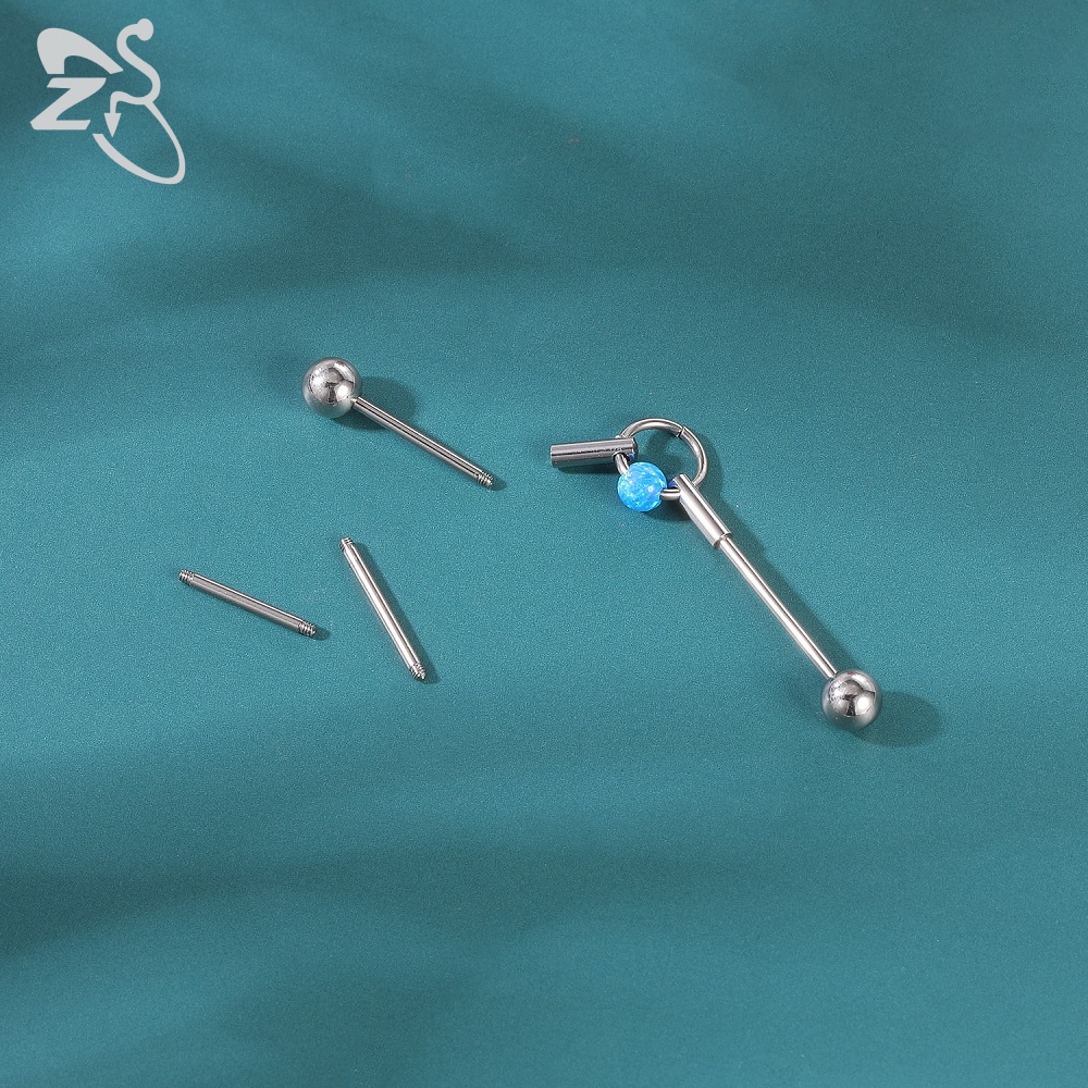 1 Khuyên đeo tai hình mặt trăng/ong bằng thép không gỉ 14g / 16g