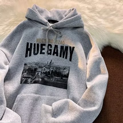 Áo hoodie Dáng Rộng In Chữ Phong Cách Nhật Bản Thời Trang Cho Nam