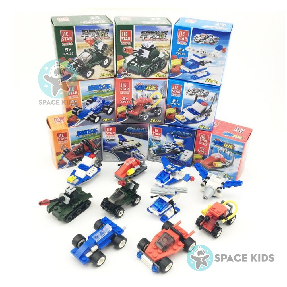 Đồ chơi trẻ em Xếp hình Lego city giá rẻ lắp ghép ô tô cảnh sát, cứu hỏa, xe đua từ 22 đến 29 chi tiết