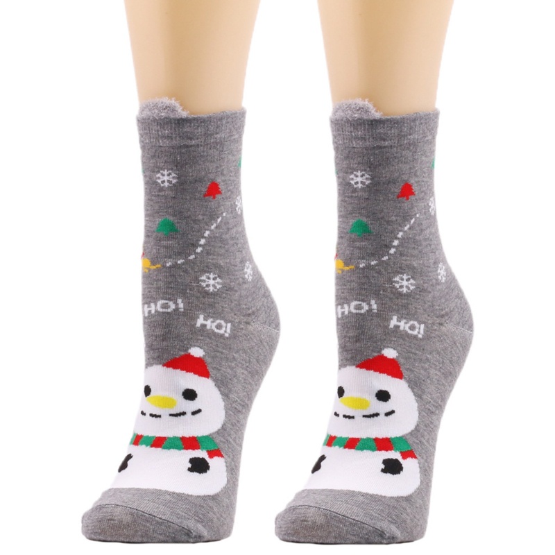 Youyo Vớ Cotton Dệt Kim Mềm Mại Co Giãn In Họa Tiết Giáng Sinh Dễ Thương Ấm Áp Cho Nữ