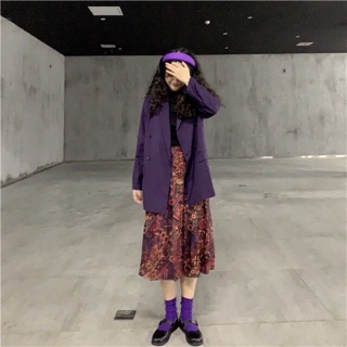 Áo blazer tím Hàn Quốc