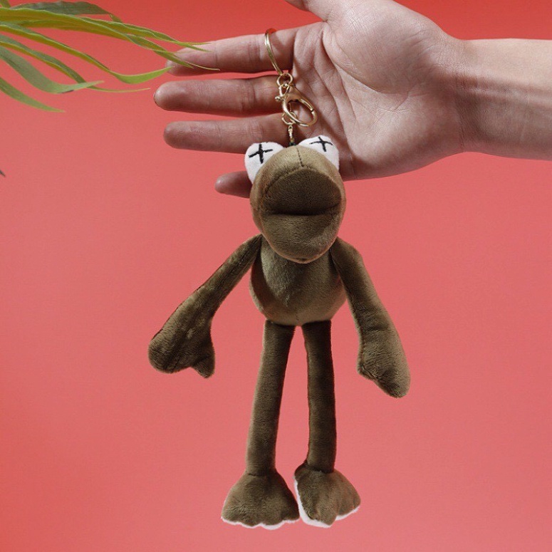 Móc khóa chú ếch chân dài phong cách Hàn Quốc xinh xắn bông đáng yêu