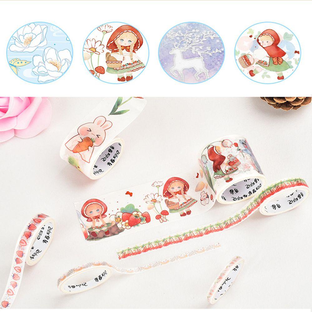 PISTA Set 6 Cuộn Băng Dính Washi Trang Trí Sổ Lưu Niệm Mẫu Mới DIY