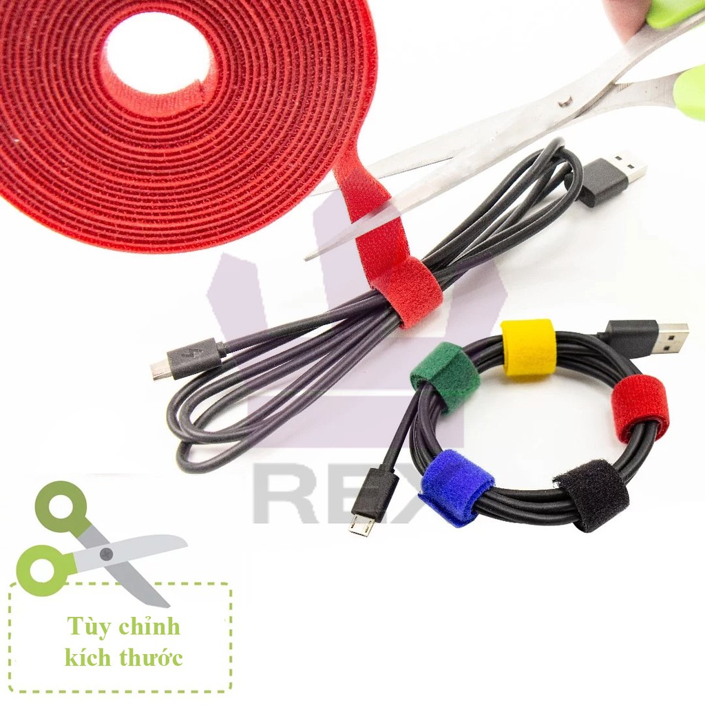 Dây dán dính Velcro Rex Warp bản rộng 1,2cmx100cm/ cuộn