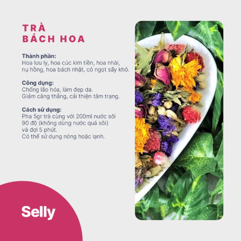 Trà bách hoa chống lão hóa, giảm căng thẳng mệt mỏi 50g - an trà - ảnh sản phẩm 6