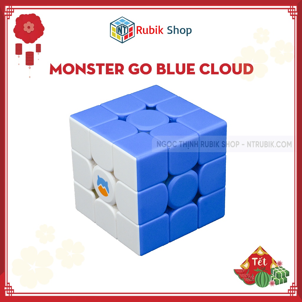 [Siêu hót Gan Monster Go] Rubik 3x3x3 GAN Monster Go MG356 3x3 Cloud Blue (Stickerless Xanh Dương)