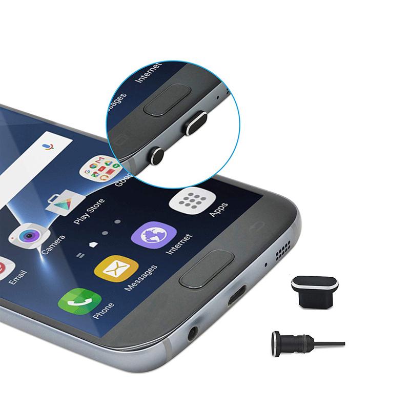 Phone Accessory Alloy Type C Micro USB Charging Port + 3.5mm Earphone Port Dust Plug For IPAndroid