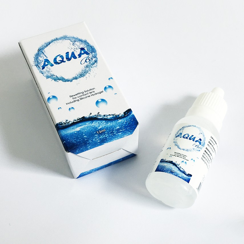 Combo nước nhỏ mắt và nước ngâm lens kính áp tròng Aqua