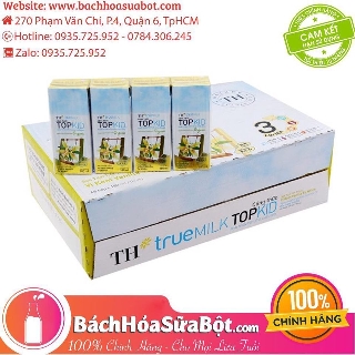 Sữa Tươi Tiệt Trùng TH True Milk Topkid Vanilla Organic 180ml - Thùng 12 Lốc (48 Hộp)