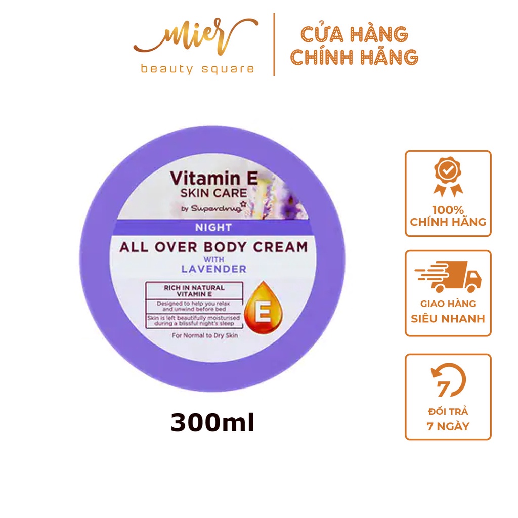 Dưỡng Thể Superdrug Vitamin E Lavender All Over Body Cream 300ml