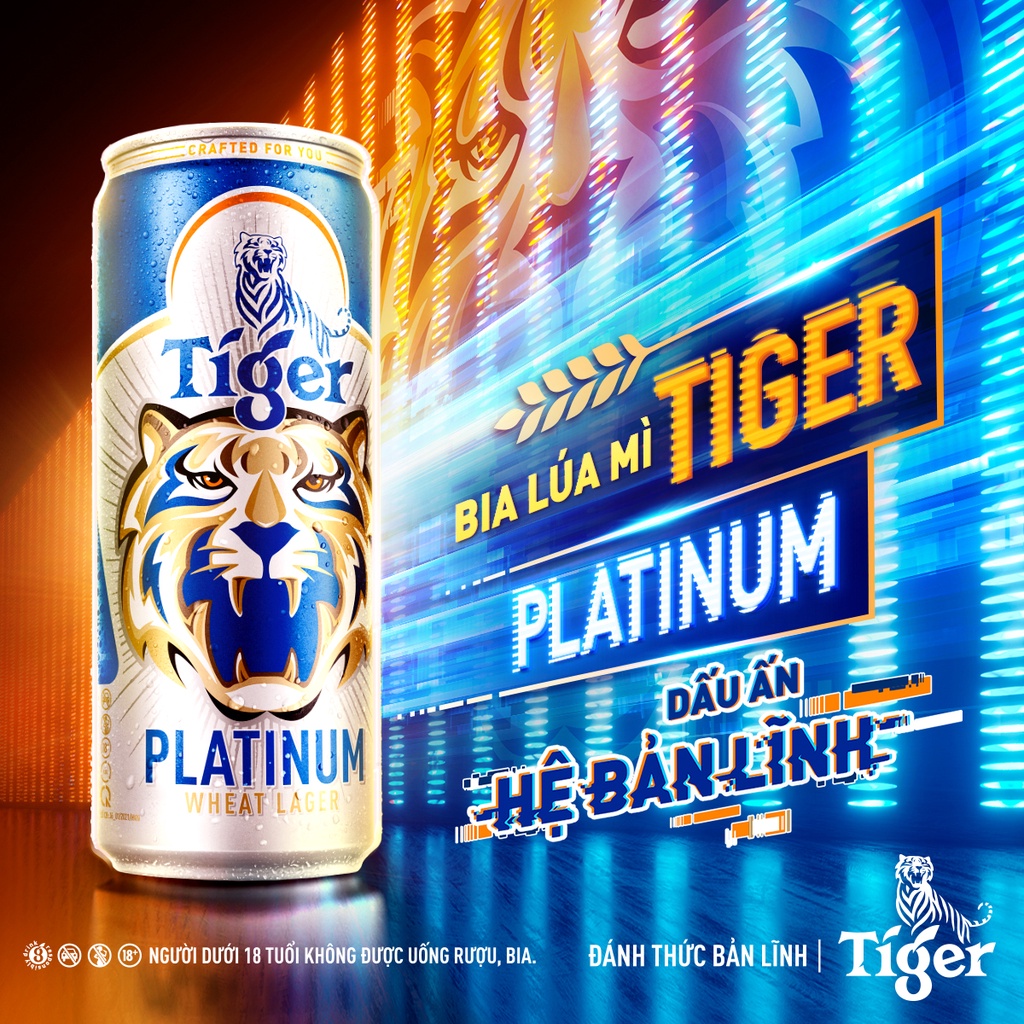 HỎA TỐC HCM Thùng 24 lon bia lúa mì Tiger Platinum Wheat Lager 330ml/lon