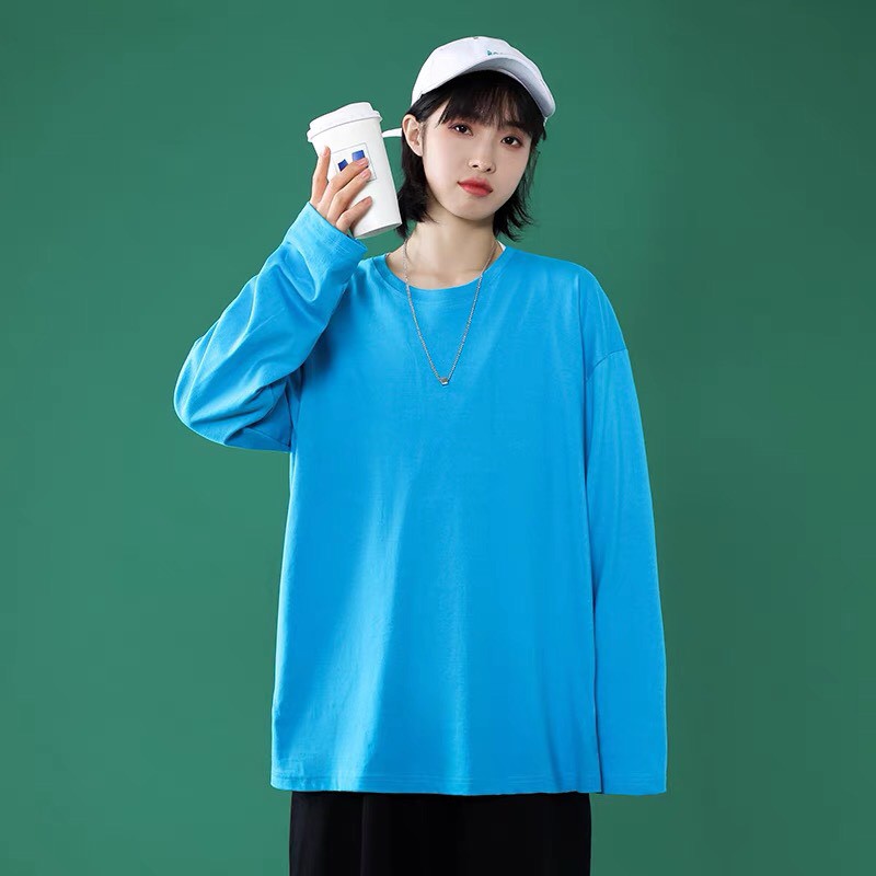 Áo thun tay dài Wind phông unisex form rộng Trơn nam nữ cotton oversize ulzzang | BigBuy360 - bigbuy360.vn