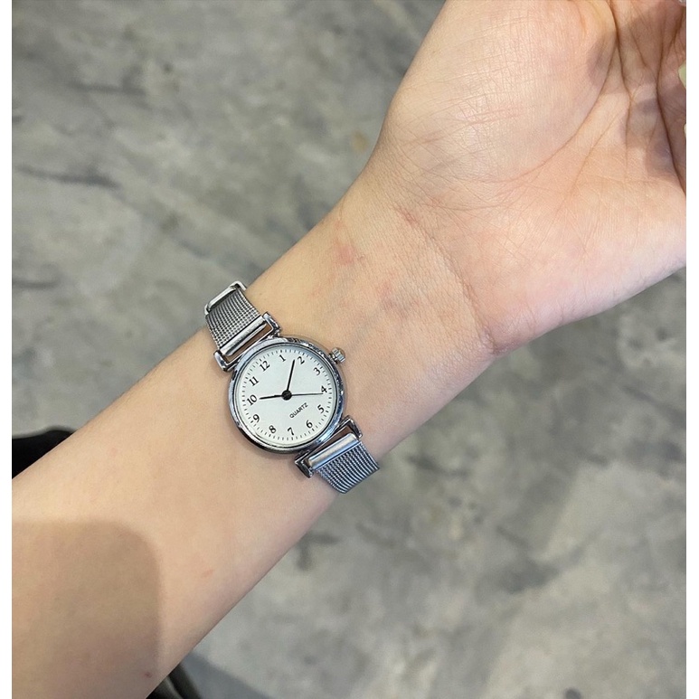 Đồng hồ nữ dây thép cao cấp mặt tròn kiểu dáng đơn giản trẻ trung DHL3 LOUSMORE
