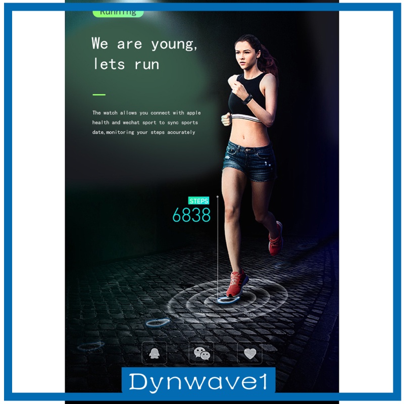 [DYNWAVE1]Smart Watch Bracelet Heart Rate Monitor Fitness Tracker Touch 116plus Black