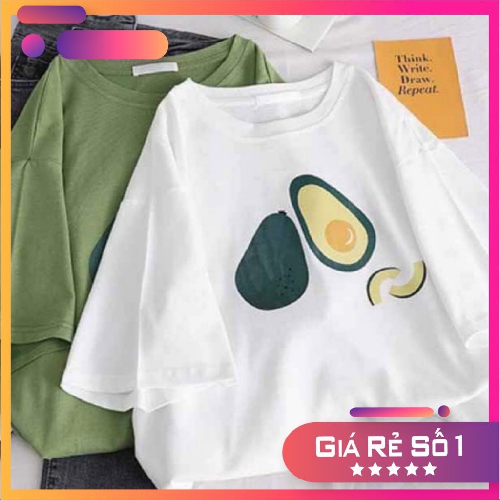 Áo Thun Dáng Rộng, Áo Phông Freesize Co Dãn x 4 Chiều In Hình Bơ