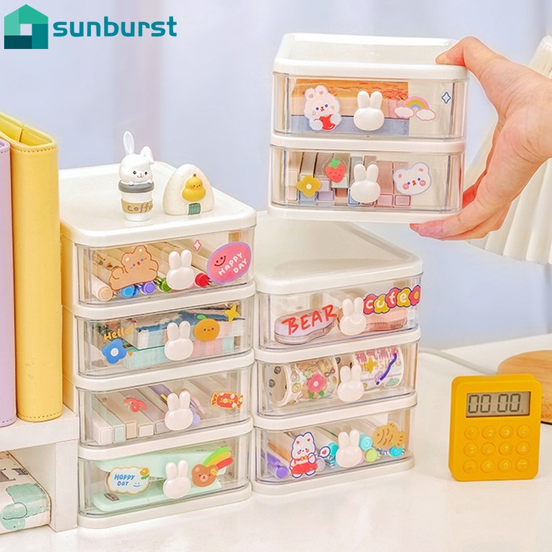 Hộp Đựng Đồ Dùng Nhiều Tầng / Đồ Dùng Để Bàn Dày Dặn Chống Bụi Bẩn Tiện Dụng