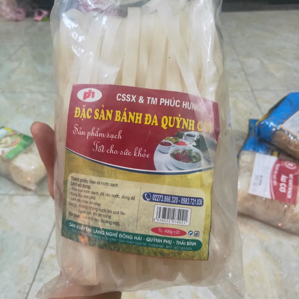 Bánh đa Quỳnh Côi Thái Bình bản to 400g, dai ngon không chất bảo quản - Bánh đa tươi dạng khô