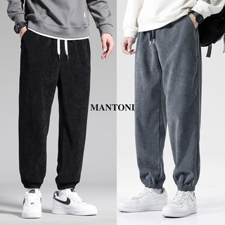 Quần Jogger nhung tăm Mantoni năng động đễ phối đồ với 4 màu cơ bản đen, nâu, ghi tối, ghi sáng
