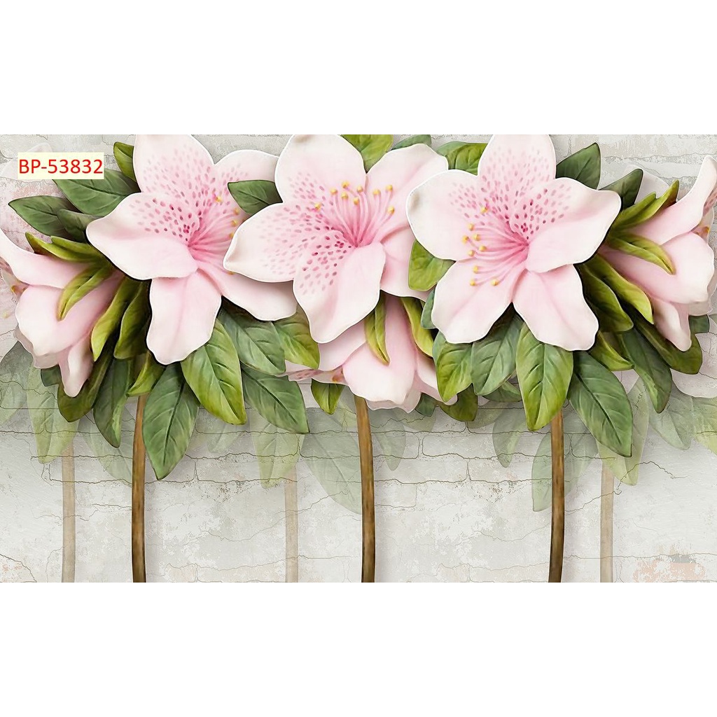 Tranh dán tường 3d trang trí phòng khách Hoa 3D nhẹ nhàng