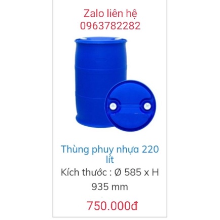 1 Thùng phuy nhựa 220L cũ