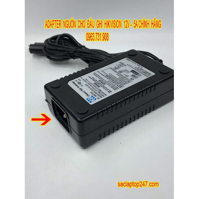 Adapter nguồn 12V 5A  cho dầu ghi HKVISION chính hãng