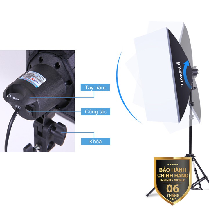 [COMBO] Set đèn chụp ảnh và livestream chuyên nghiệp 50W (Led) &amp; Bộ khung treo phông 2x2m Kèm phông nền 1,8x2,8m