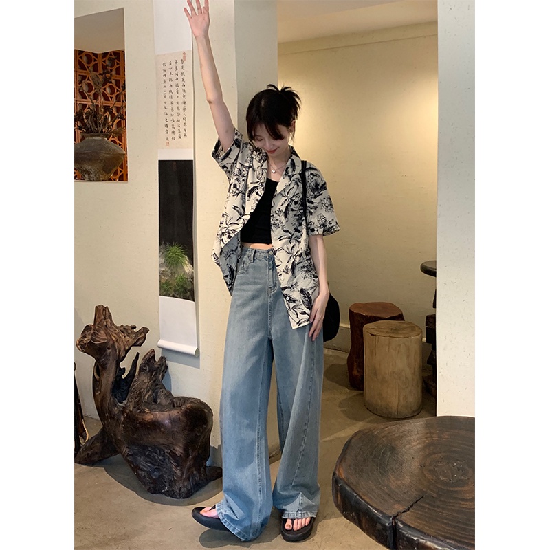 Áo Sơ Mi Ngắn Tay Họa Tiết Hoa Thời Trang Cho Nữ