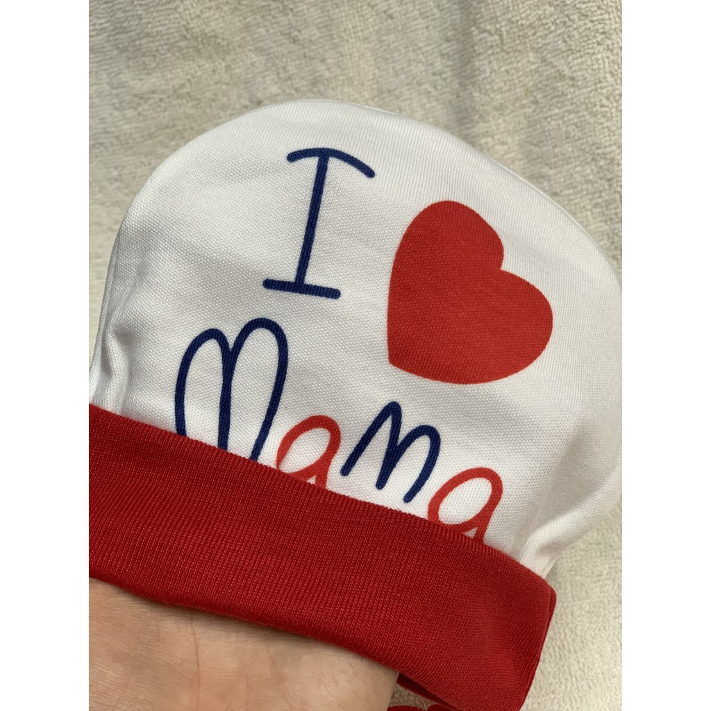 Bộ nón bao tay chân bé sơ sinh MAMA PAPA cotton Thailand