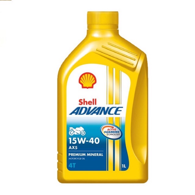 [Mã LIFEAU5SALE giảm 20k đơn 50k] Dầu nhớt xe số shell advance 15w-40 ( 1 lít và 800ml )