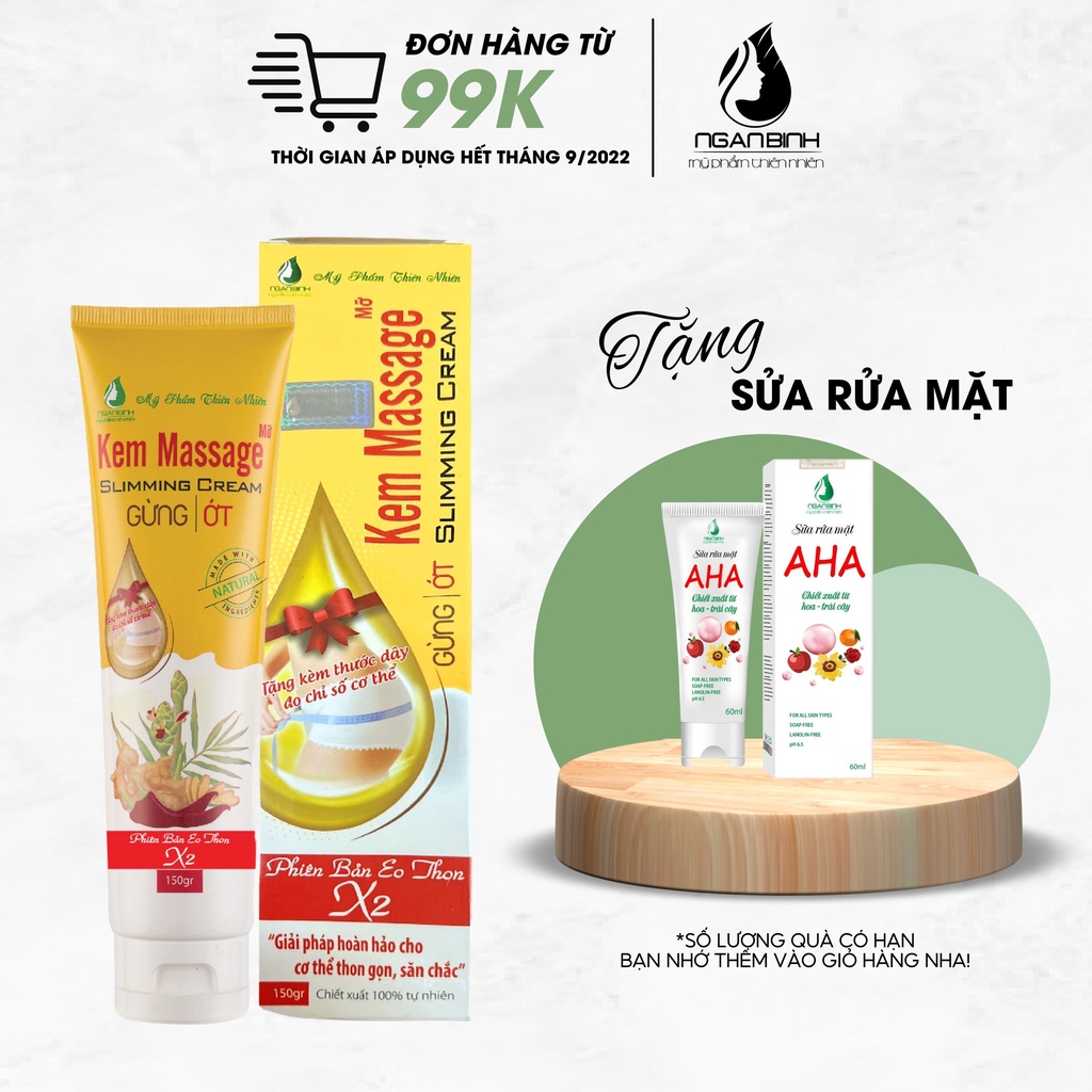 Kem massage gừng ớt Ngân Bình 150gr giảm mỡ đùi, mỡ bụng hiệu quả