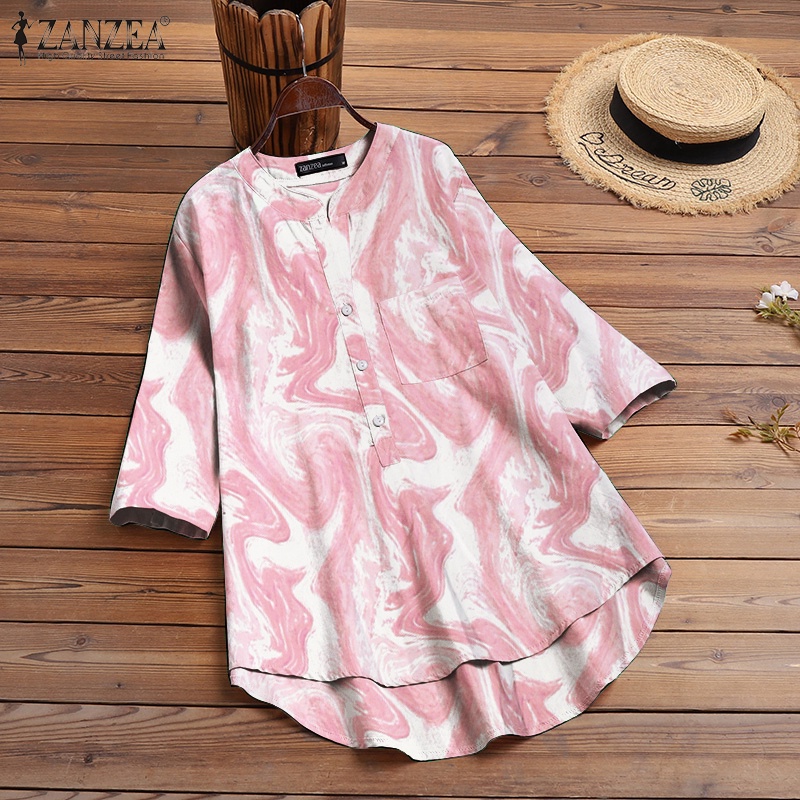 Zanzea Áo Nữ Tay 3 / 4 Cổ Tròn Thời Trang Cá Tính