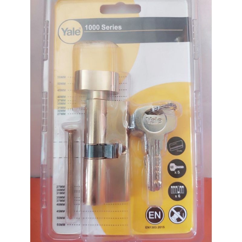 Ruột khóa Yale cao cấp( mạ vàng hàng chính hãng)