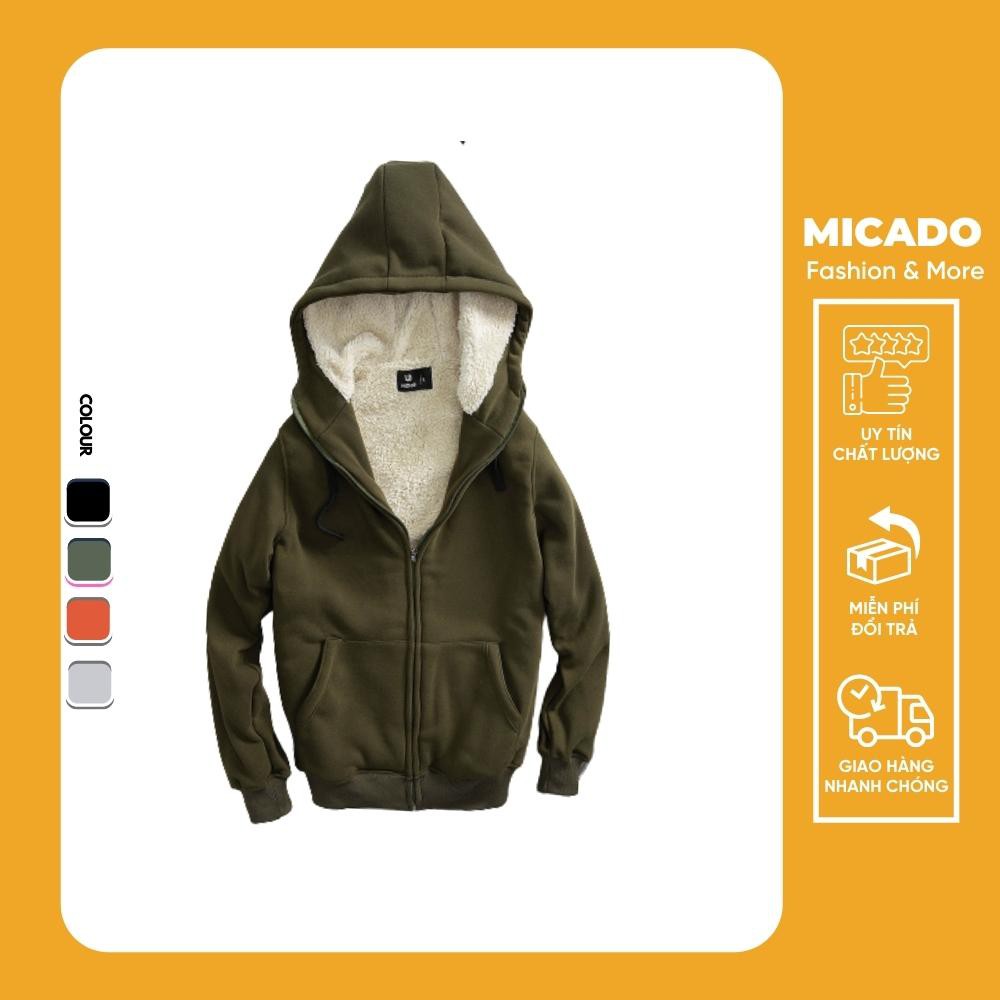 [Mã 12FASHIONSALE1 giảm 10K đơn 50K] Áo hoodies nam lót lông cực ấm kiểu dáng hàn quốc siêu hot 2021 Micado
