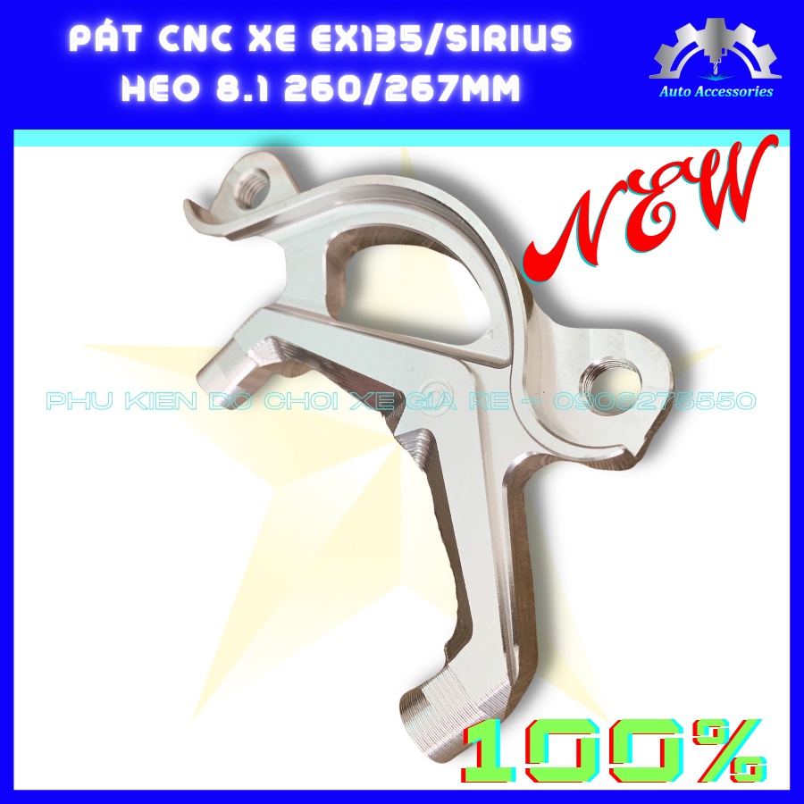 PÁT CNC - Pát Trước Exciter Ex135 Sirius gắn Heo Dầu 8.1 Racing 4piston đối xứng đi đĩa size 260mm 267mm - CNC sắc xảo