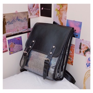 [Order] Balo Da Ulzzang Nữ Có Nhũ Và Nhiều Ngăn