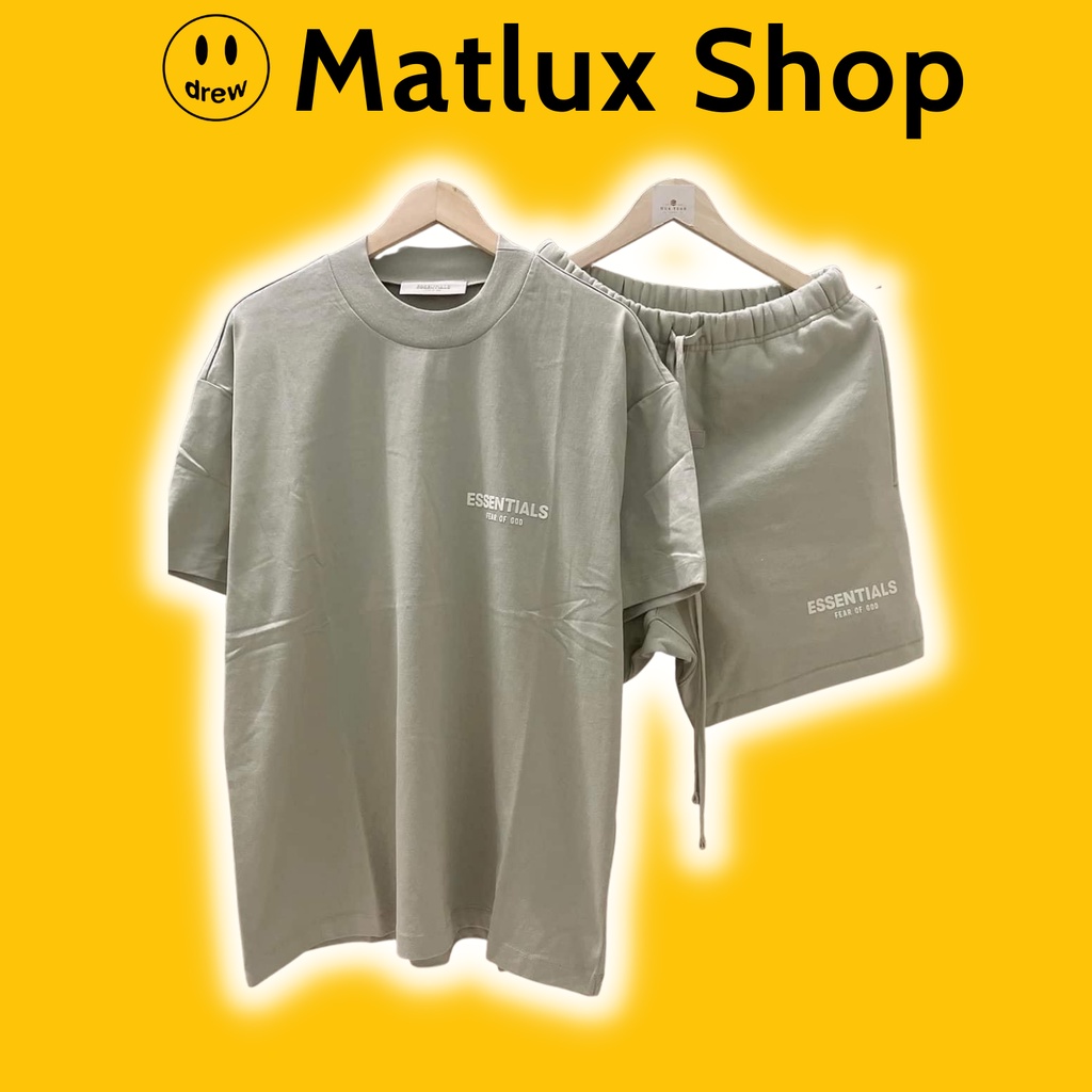 Áo và quần Fear Of God FOG Essentials SS22 Seafoam bản cao cấp, set đồ FOG Essentials chất liệu cotton