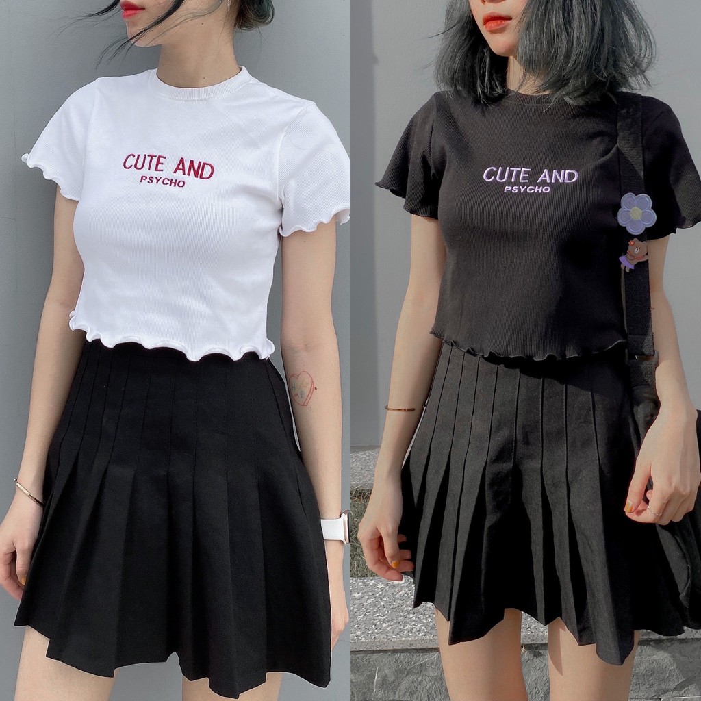 [Mã FATHANG5 giảm 10K đơn 50K] Áo croptop tay ngắn form ôm PSY ulzzang (ẢNH THẬT)