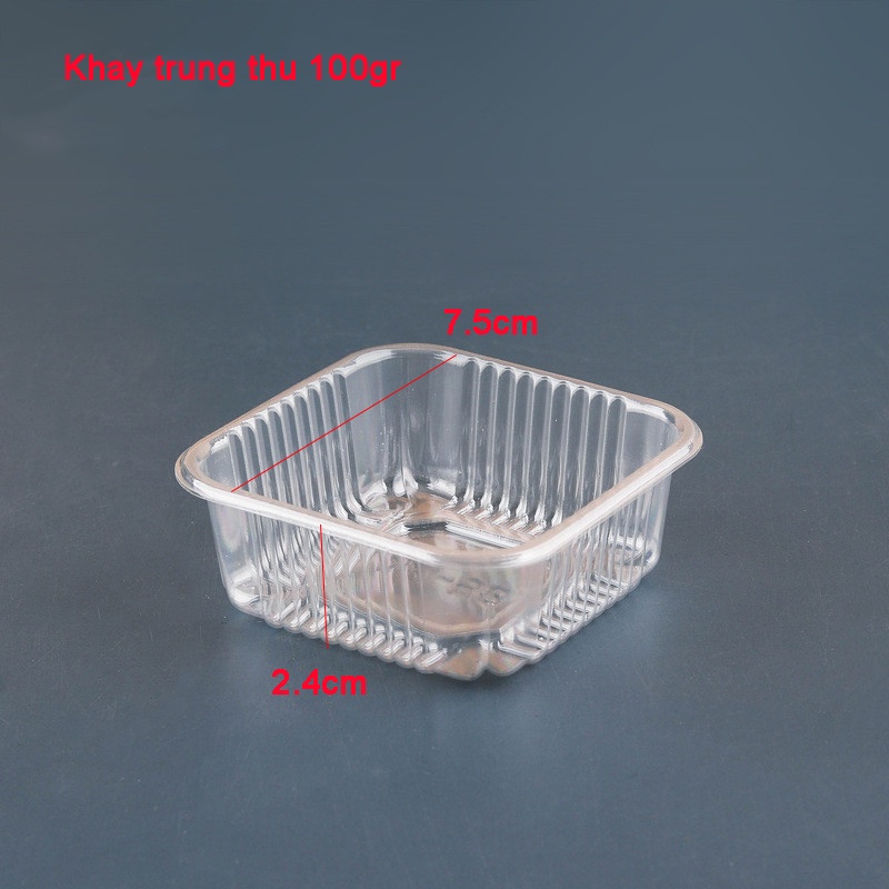 Khay nhựa trong đựng bánh trung thu 100gr (20 khay/ 50 khay/ 100 khay)