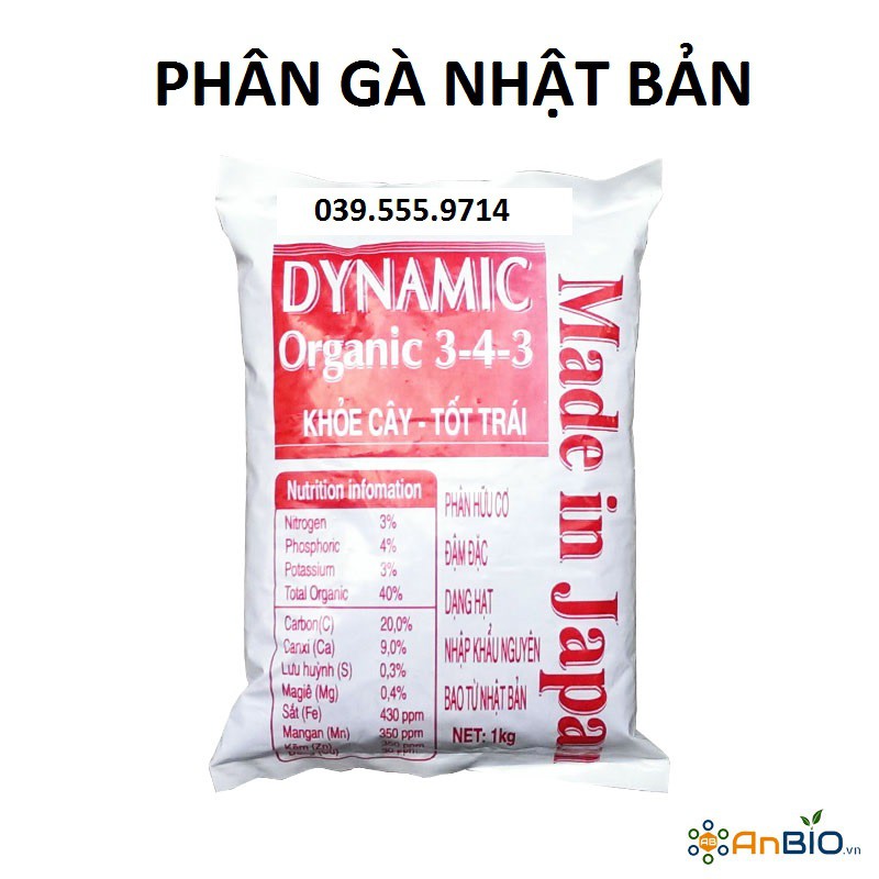 Phân Gà DYNAMIC organic 3-4-3 Nhật Bản 1kg