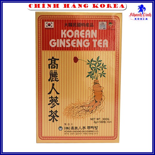 Trà Hồng Sâm Hàn Quốc Chính Hãng Buleebang, Hộp 100 gói x 3gr