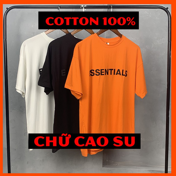 Áo thun nam nữ ESSENTIALS áo phông tee unisex oversize cotton 100% đơn giản basic trắng đen form rộng trơn tay lỡ