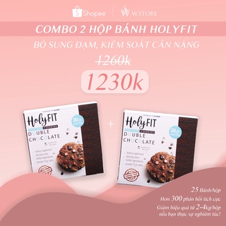 2 hộp bánh giảm cân holyfit chống & giảm thèm ăn - kiểm soát cân nặng, giảm mỡ, bổ sung đạm vị chocolate- matcha