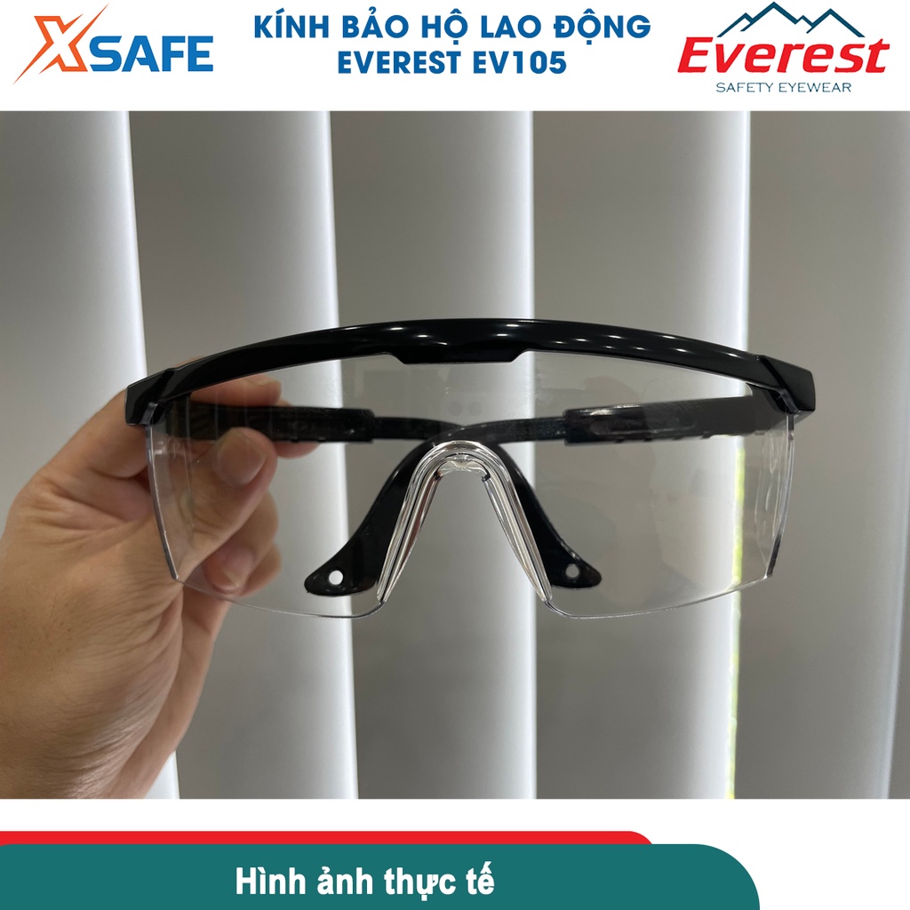 KÍNH BẢO HỘ EVEREST EV105 KÍNH CHỐNG BỤI CHỐNG TIA UV TRẦY XƯỚC ĐỌNG HƠI SƯƠNG