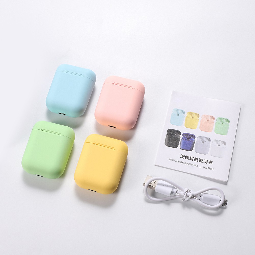 Tai nghe Bluetooth 5.0 không dây InPods12 điều khiển cảm ứng màu macaron xinh xắn
