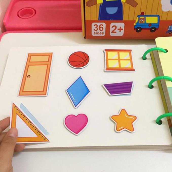 Học liệu bóc dán Montessory, Sách bóc dán thông minh 17 chủ đề- busy book- tiếng Anh- giáo dục sớm cho bé từ 2 tuổi