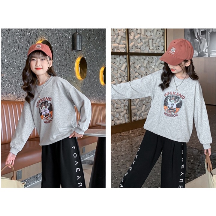 Bộ thu đông bé gái 14-45kg, set thu đông cho bé gái 4-14 tuổi unicorn sang chảnh, vải nỉ da cá dày dặn, hàng may kĩ.UNI6