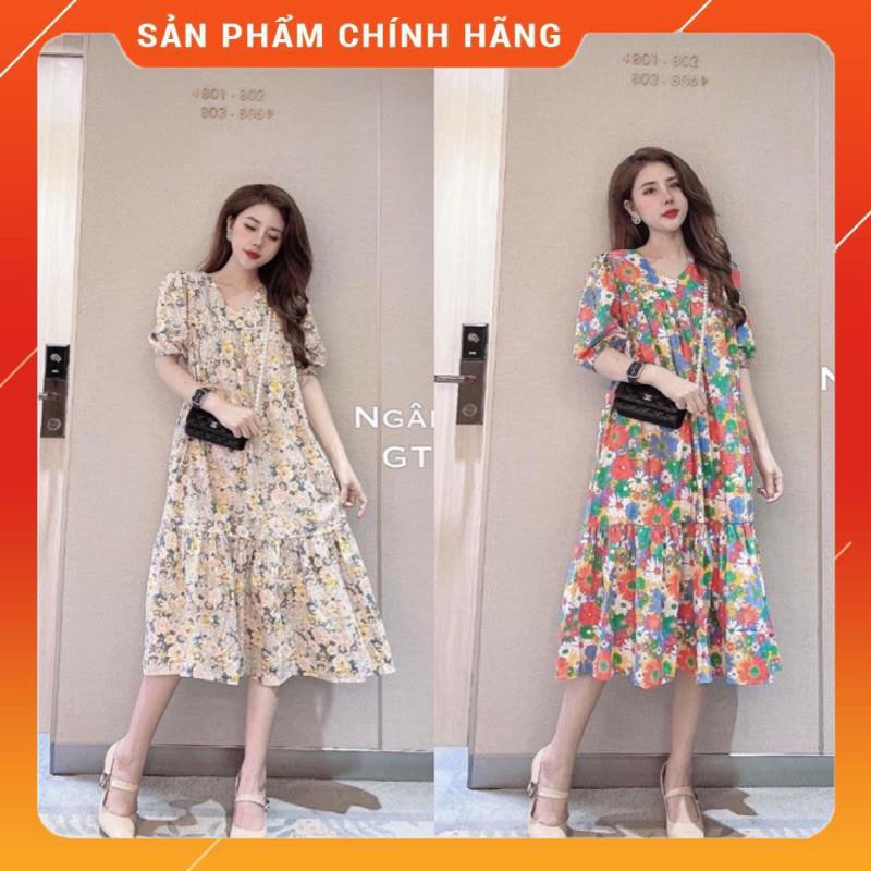 Váy bầu mùa hè chất đũi hoa siêu mát💕không ưng bao 1 đổi 1💕hàng thiết kế free size 43~68kg💕cam kết y hình