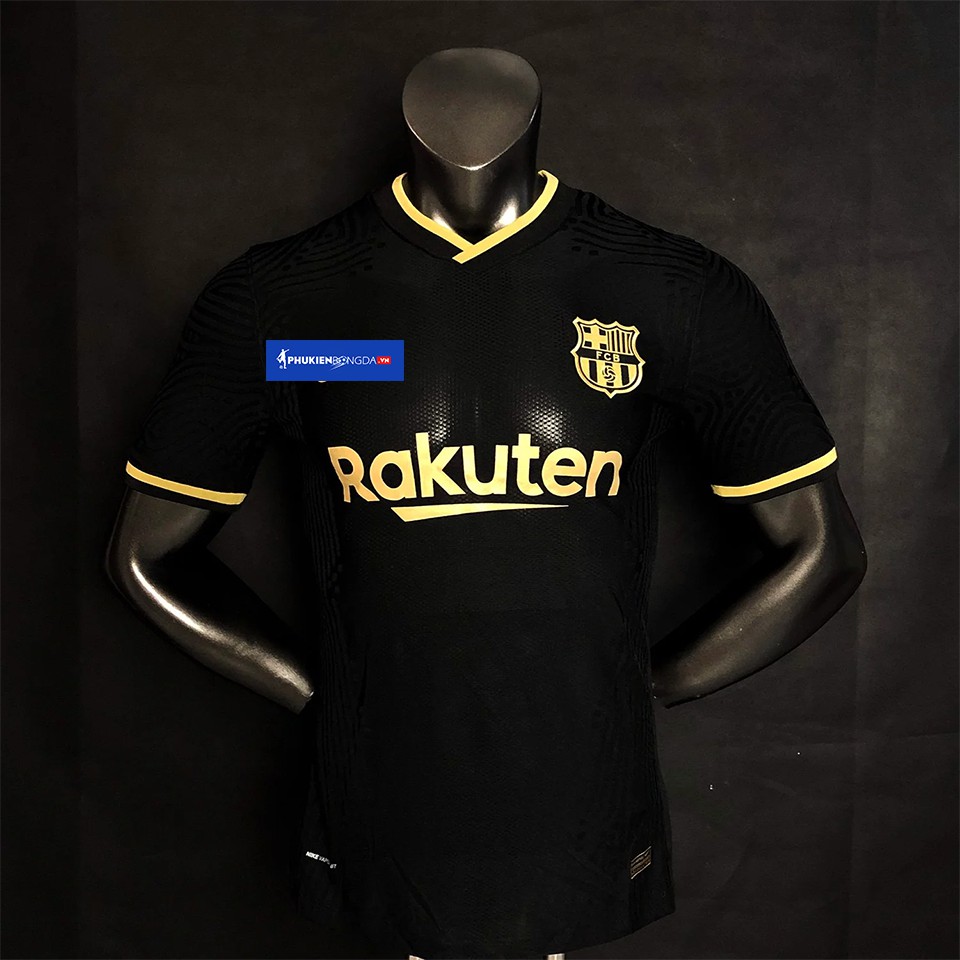 【Bodyfit Player】Áo Barca đen sân khách 2020-2021, áo Barca sân khách 2021 đen SF ❝Thái Lan❞