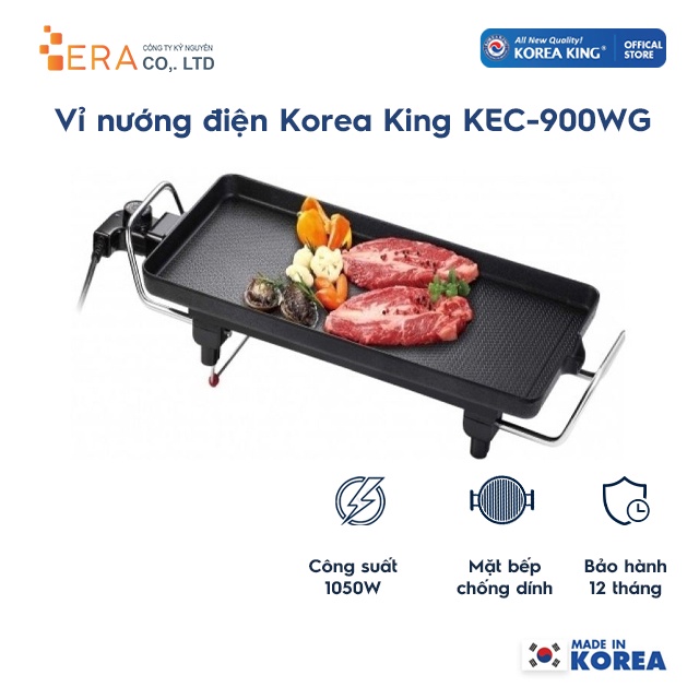 [Mã ELHADEV giảm 4% đơn 300K] Vỉ nướng điện Korea King KEC-900WG (Đen)