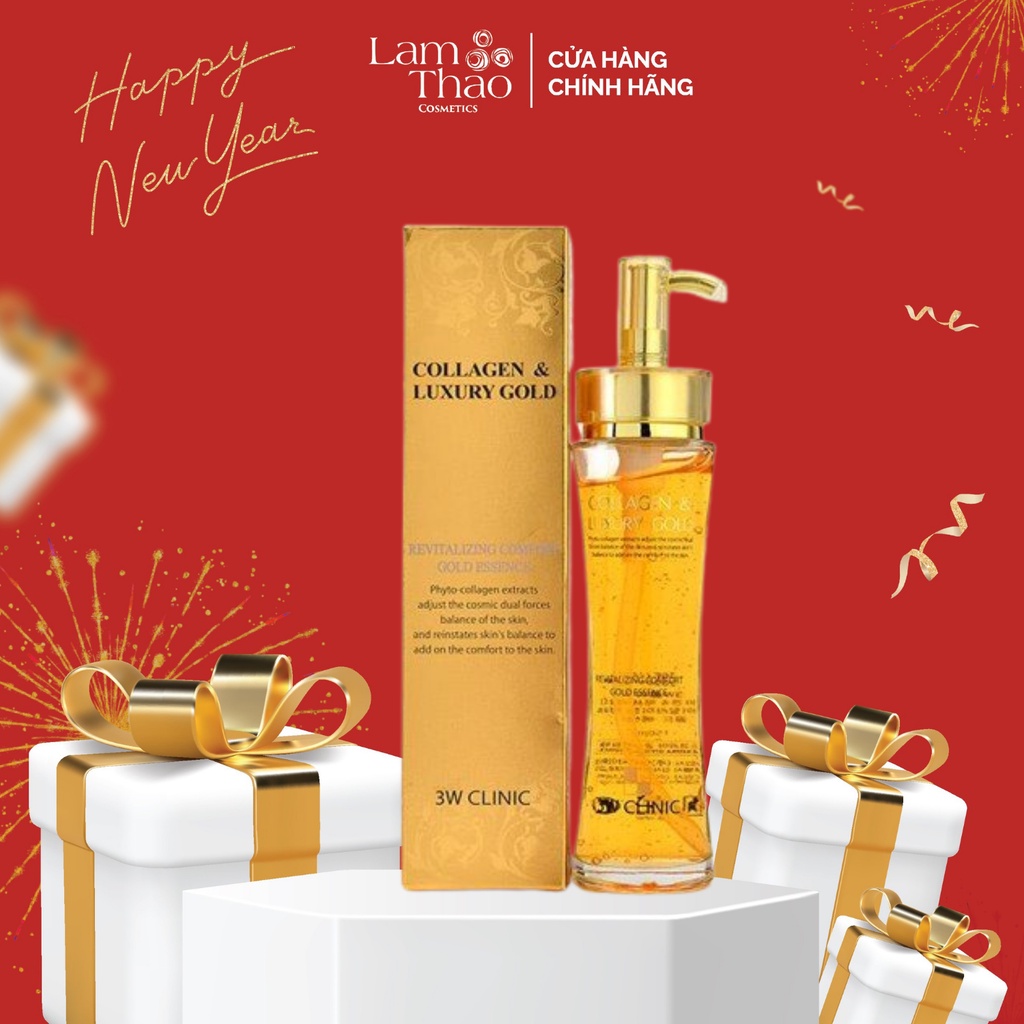 Tinh Chất Làm Sáng Mịn Da, Ngăn Ngừa Lão Hóa 3W Clinic Collagen &amp; Luxury Gold Revitalizing Comfort Gold Essence